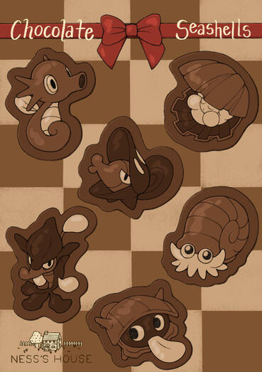 Chocolate Seashells [Pokemon] A6 Stitcker Sheet