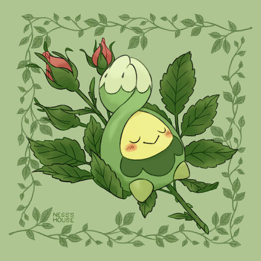 Budew [Pokemon] 14x14 square print