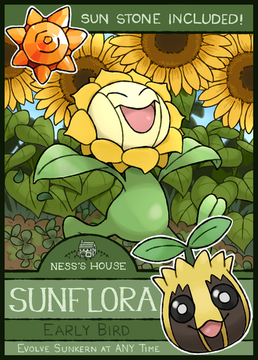 Sunflora Seeds [Pokemon] Seed packet print