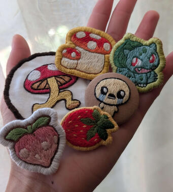 Handmade Embroidered Pins